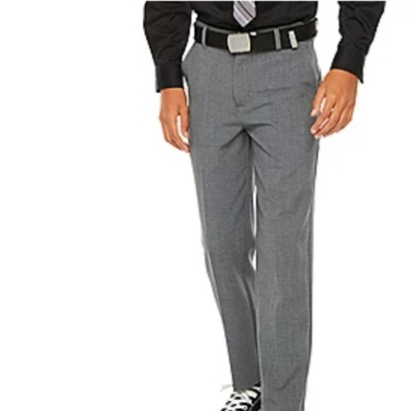 Van Heusen • Boy's Husky Classic Gray Trouser Dress Suit Pants - Picture 1 of 16